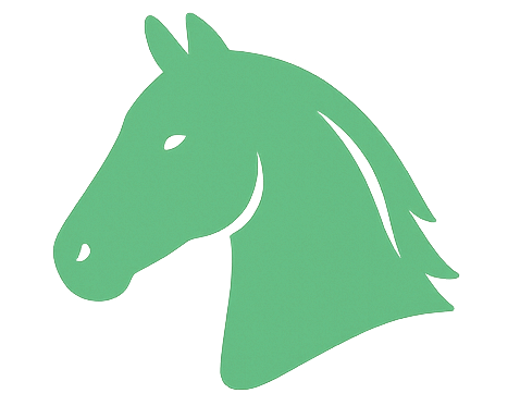 Logo des Bauernhofs Wohratal mit grünem Pferdekopf